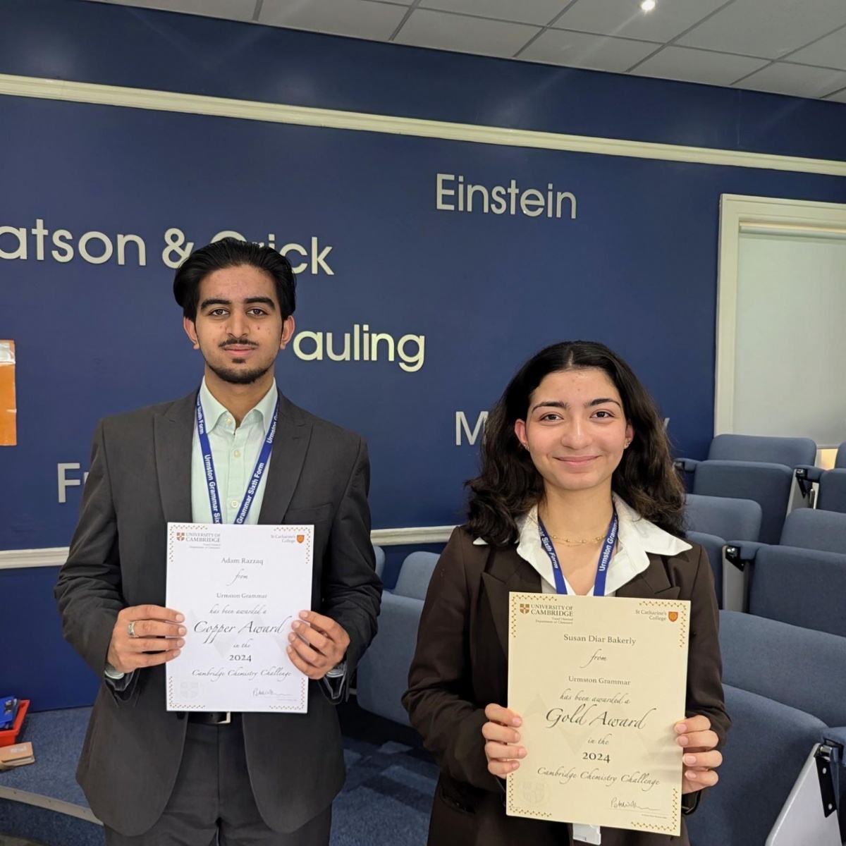 Urmston Grammar School - success in cambridge chemistry challenge